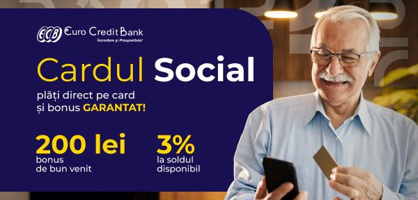 For moms with little ones and caring grandparents. ECB Social Card – payments directly to your card and a guaranteed bonus!