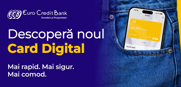 EuroCreditBank lansează Digital Card ECB – card emis rapid și simplu direct din aplicație